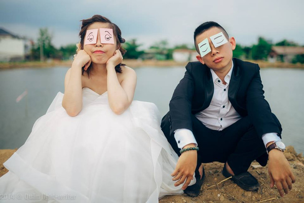 Hài hước, độc lạ với những ý tưởng chụp ảnh cưới của dâu rễ Việt1